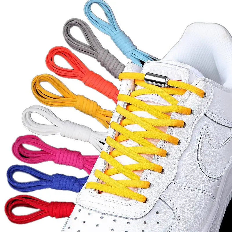 

Drop shipping Elastic Shoelaces No tie Shoe laces for Kids and Adult Sneakers Round Shoelace Quick Laces Shoes wholesale
