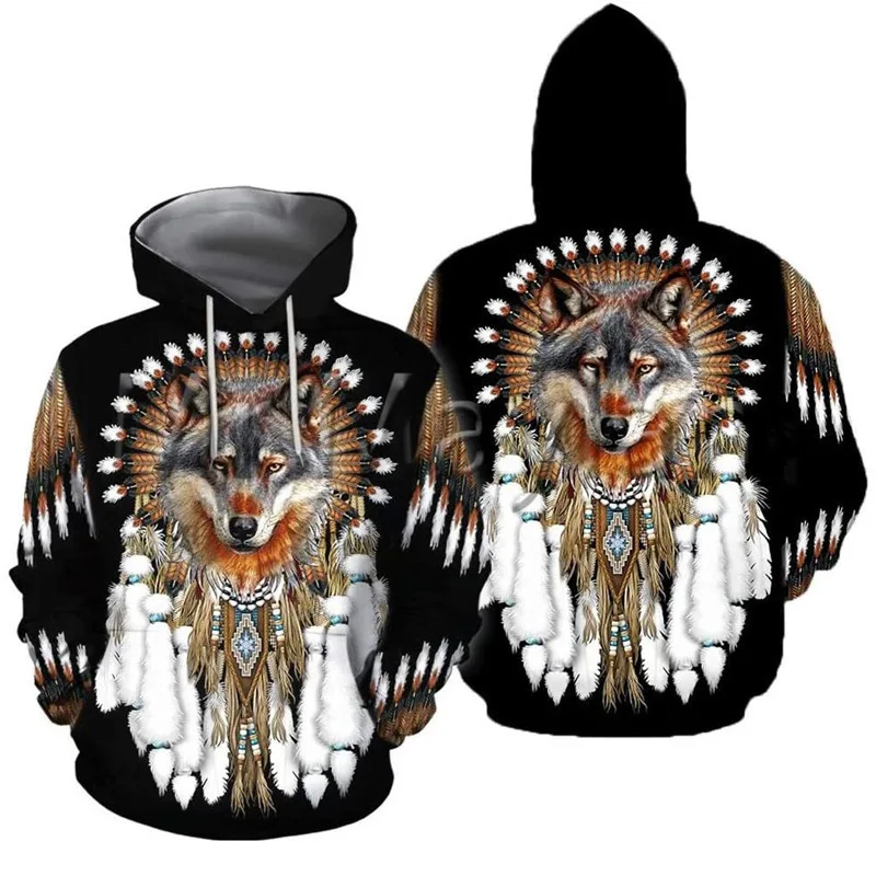 

Native Spirit Wolf 3D Printed Fashion Hoodies Mens Hooded Sweatshirt Unisex Pullover Casual Jacket Autumn Winter Tracksuit