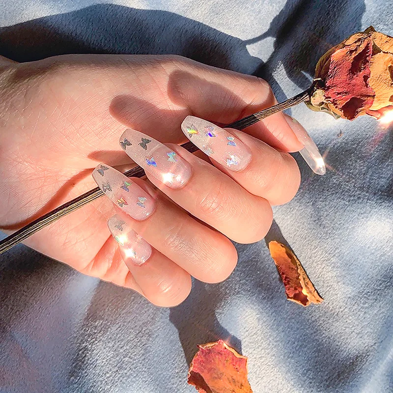 Butterfly Nail Art Glitter Laser Iridescent Butterfly DIY Nail Decoration Ultra-thin Nail Accessories