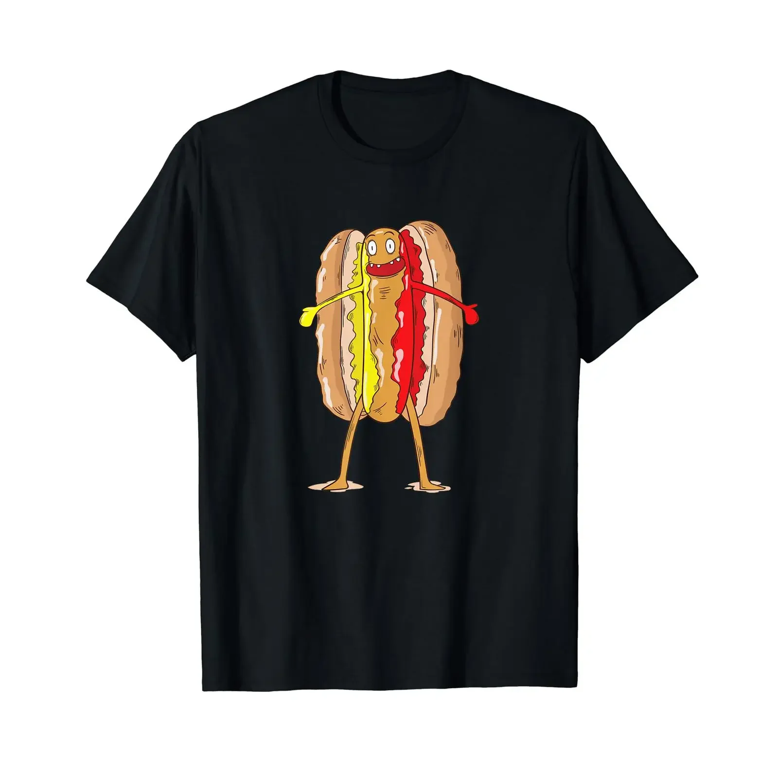Funny Hotdog T Shirt black s vintage Washed fashion Slightly Breathable Casual designer clothes Comfortable Stretched Stylish