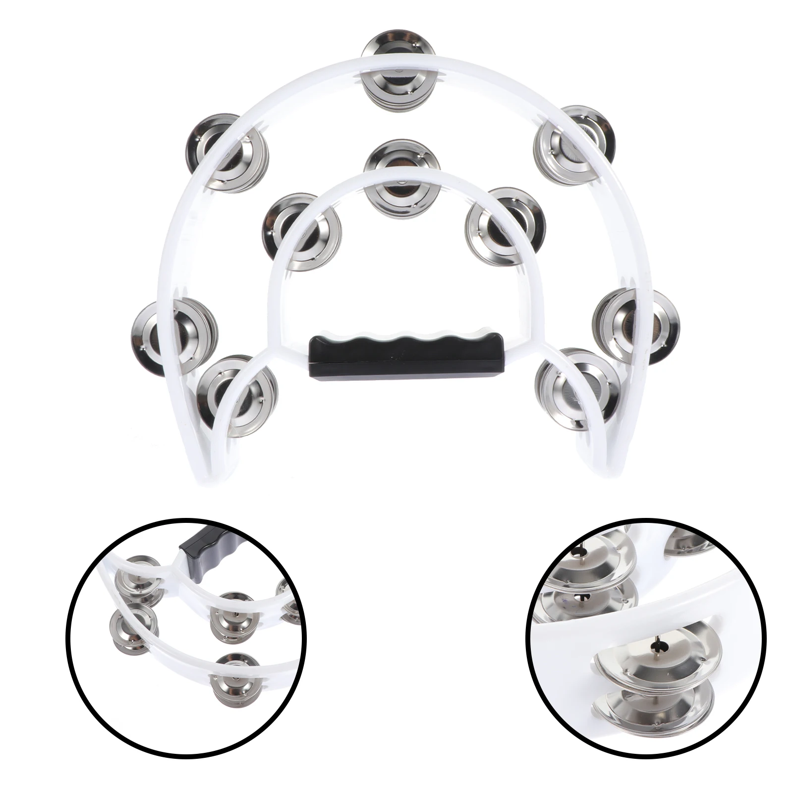 

Double Row Rattle Baby Handheld Percussion Musical Safe Material Educational Gift Drum Bell Tambourine Hand Bell Parent