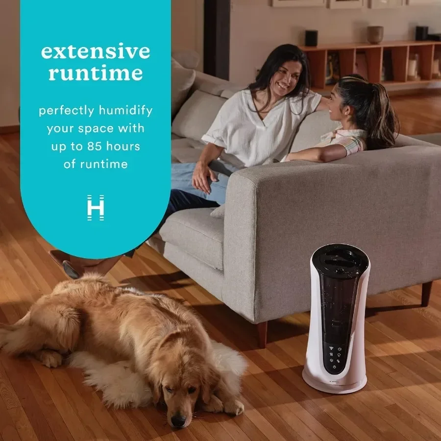 Ultrasonic Hybrid Humidifier Large Capacity Cool & Warm Mist, Quiet Ultrasonic Air Moisturizer for Large Room Bedroom Home 110V