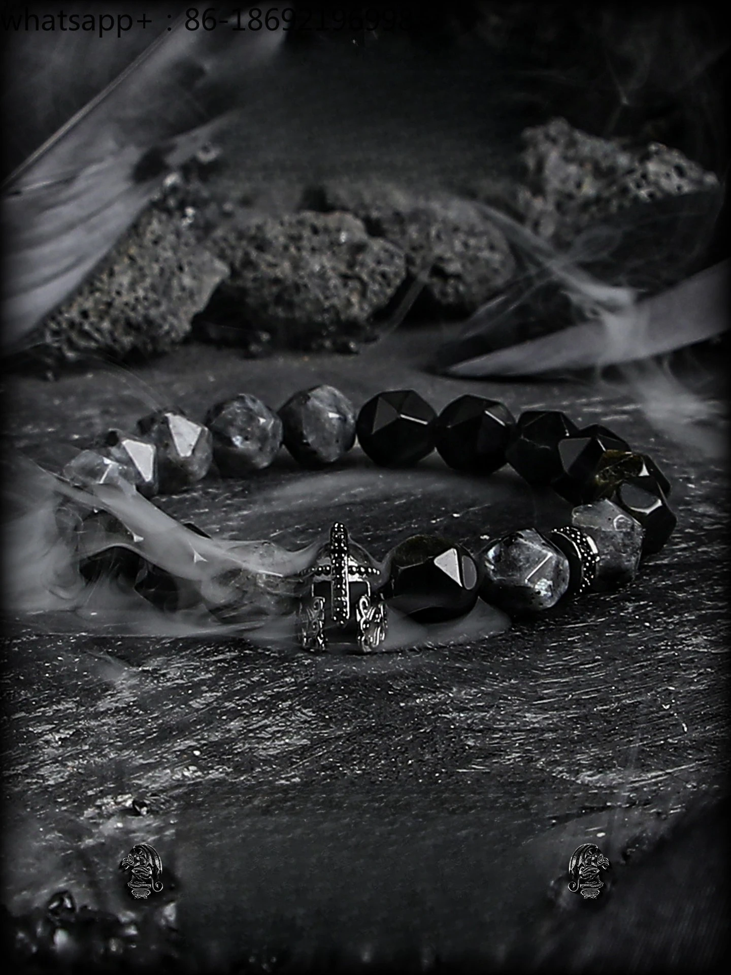 [Dark Knight] Boys Bracelet Tide Obsidian Bead Bracelet