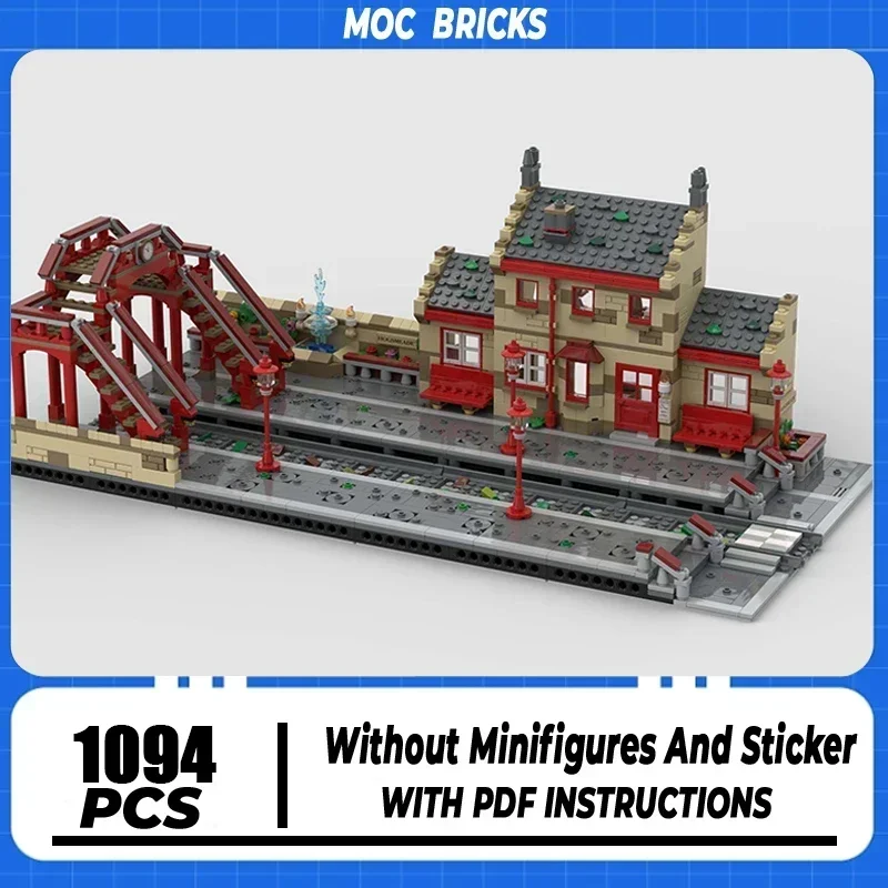 Moc Building Block Hogsmeader Station Model Technology Brick DIY Assembly Modular City Street View For Holiday Gifts Toy