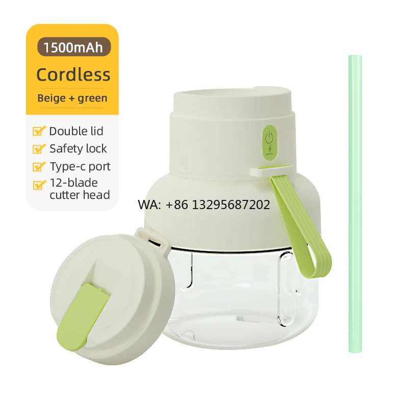 

Портативная электрическая соковыжималка 850 мл, 1500 мАч, блендер, мини-шейкер для здоровья, бутылка из нержавеющей стали с батарейным питанием для дома и улицы