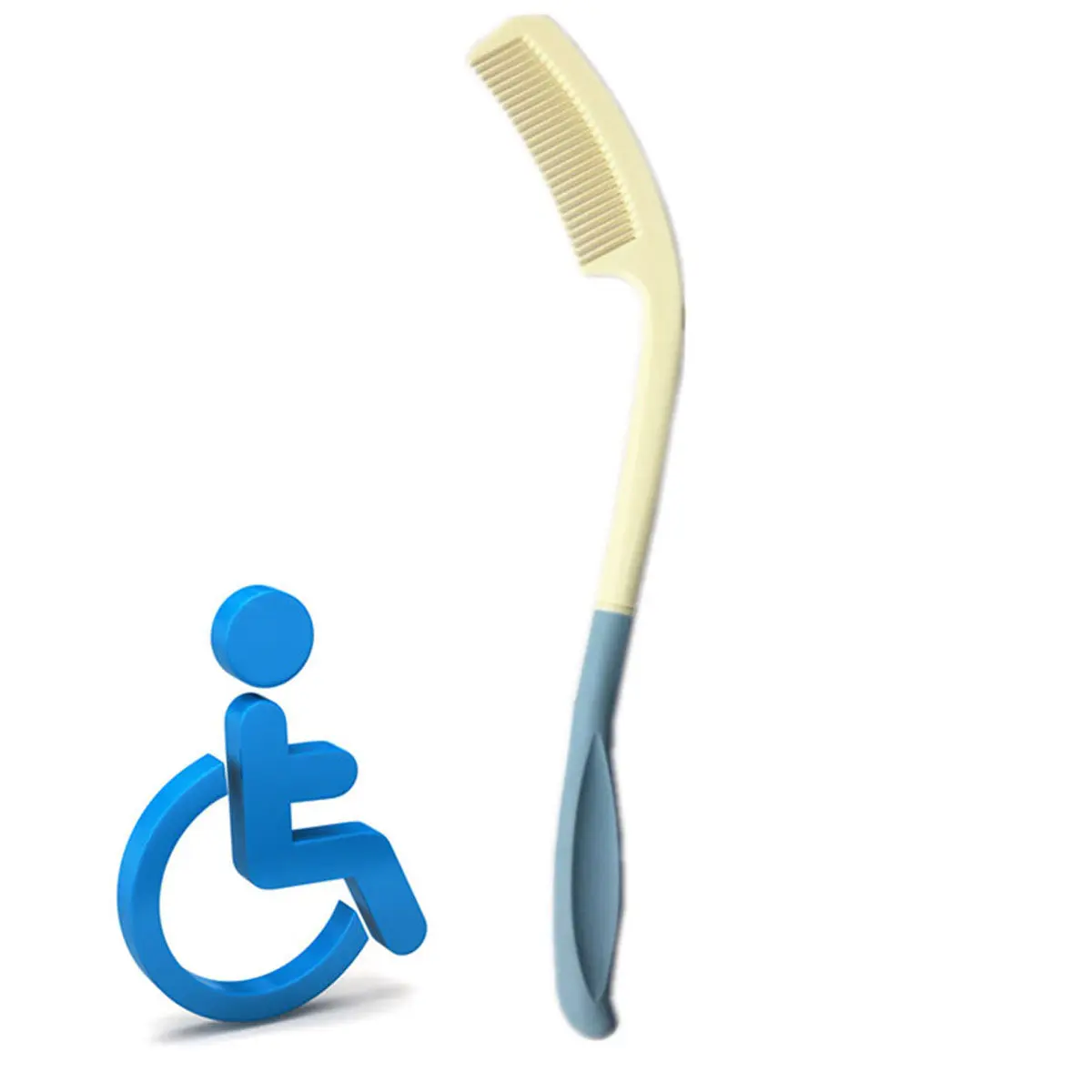 

Расческа с длинной ручкой, изогнутая пластиковая расческа для волос, легкая, эргономичный дизайн, для пожилых людей и людей с ограниченными возможностями, для использования с влажными и сухими волосами, удобная.