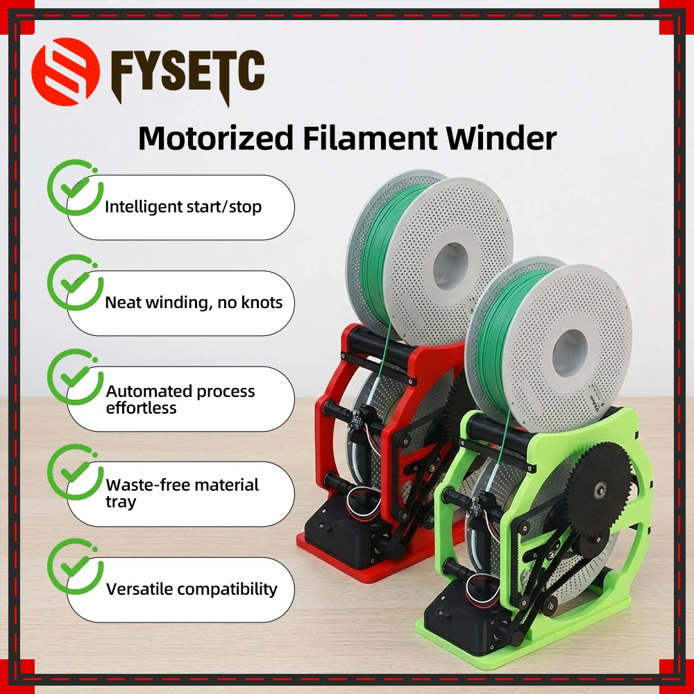 Enrouleur de filament motorisé amélioré, processus automatisé, compatibilité polyvalente et sans effort, pour pièces de rechange d'imprimante 3D