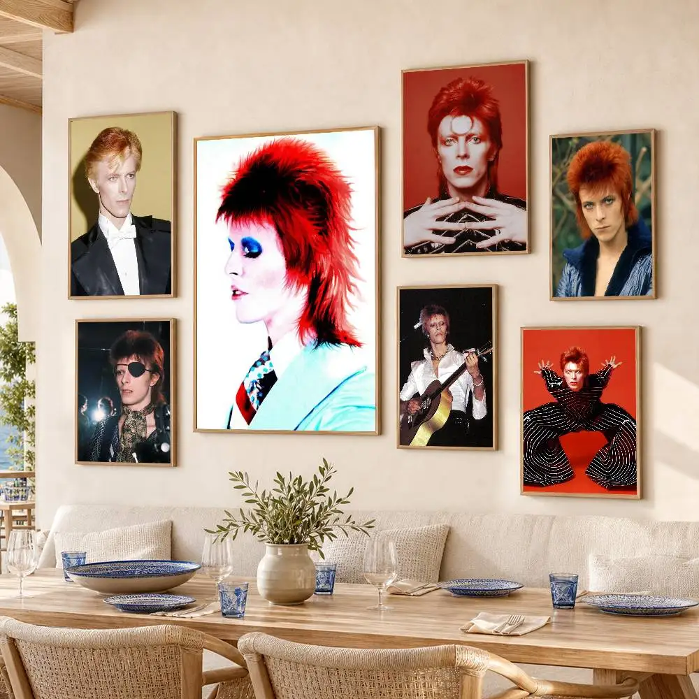 David Bowie Waterproof Self-Adhesive Wall Poster for Bedroom Living Room Home Decor