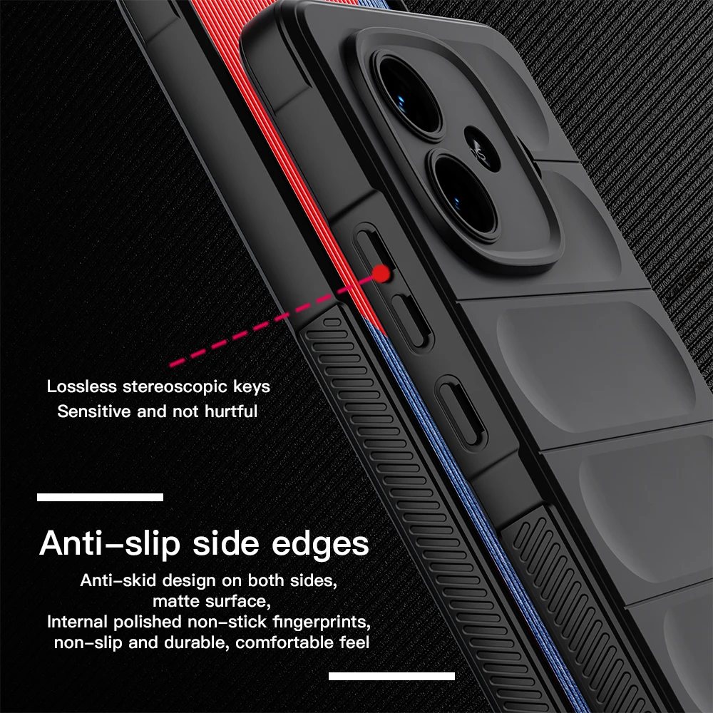 KEYSION Shockproof Case for IQOO Z9 5G Z9 Turbo Z9X Anti-skid Soft Silicone Phone Back Cover for VIVO IQOO Z9X 5G Z9 Turbo Z9 5G