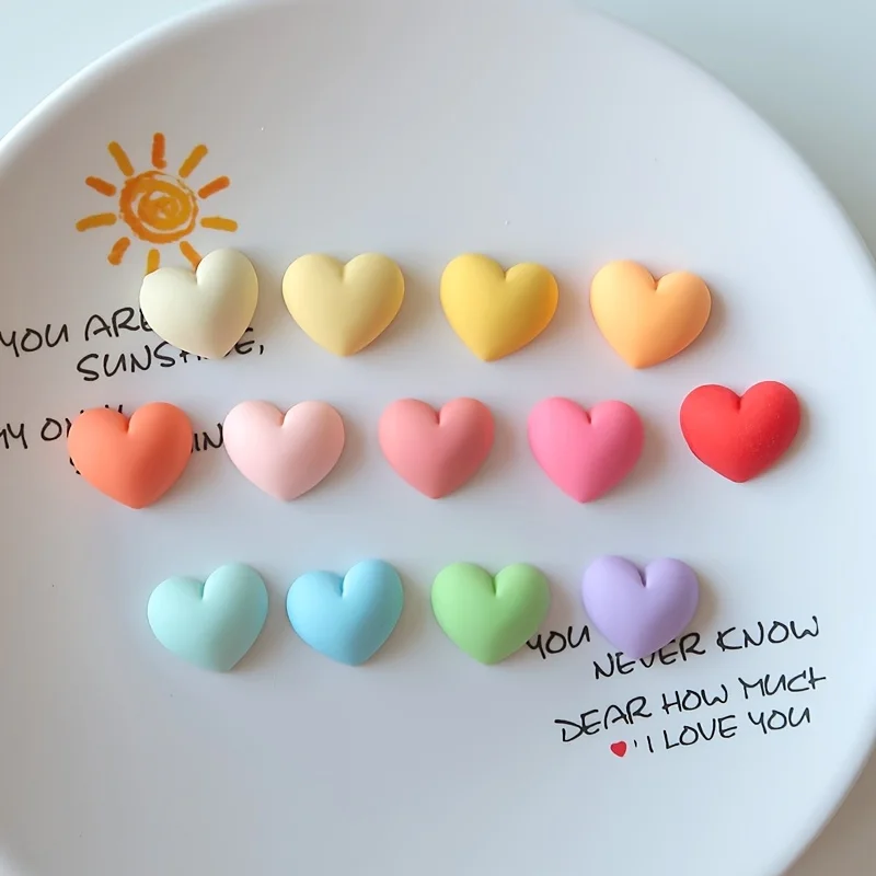 9pcs Heart-Shaped Refrigerator Magnets, Geometric Love Magnet Set, Cute Decorative Magnets for Home Kitchen Office