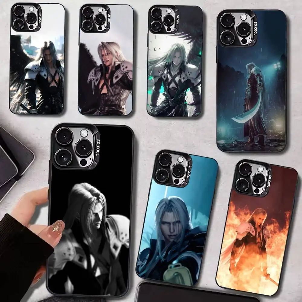 

F-Final F-Fantasy Sephiroth Colorful Silver Back Phone Case For IPhone 17 16 15 14 13 12 11 Plus Pro Max Plus