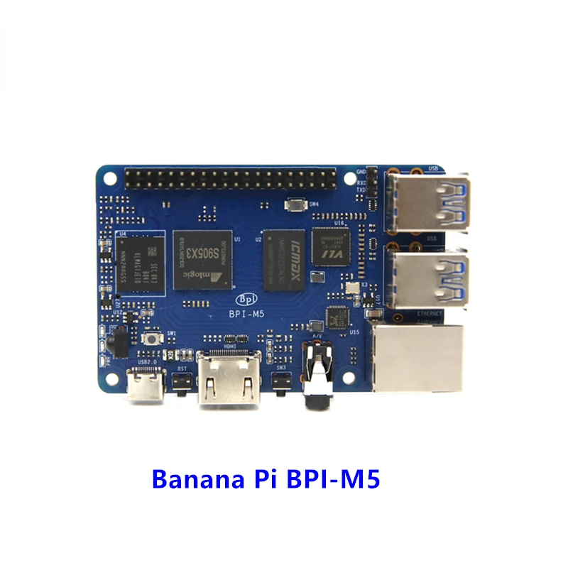 

Banana Pi BPI M5 Amlogic S905X3 четырехъядерная материнская плата с открытым исходным кодом, макетная плата 4 ГБ LPDDR4 16G eMMC