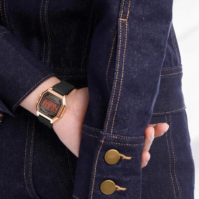 NAVIFORCE 5063T Fashion Electronic Watches for Woman Calendar Waterproof Casual Business Ladies Digital Watch relojes de mujer