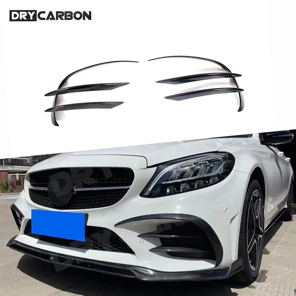 Front Bumper Spoiler Fog Light Trim Tuning Decoration Car Accessories Bodykits for Benz C Class W205 C205 Sport 2019+