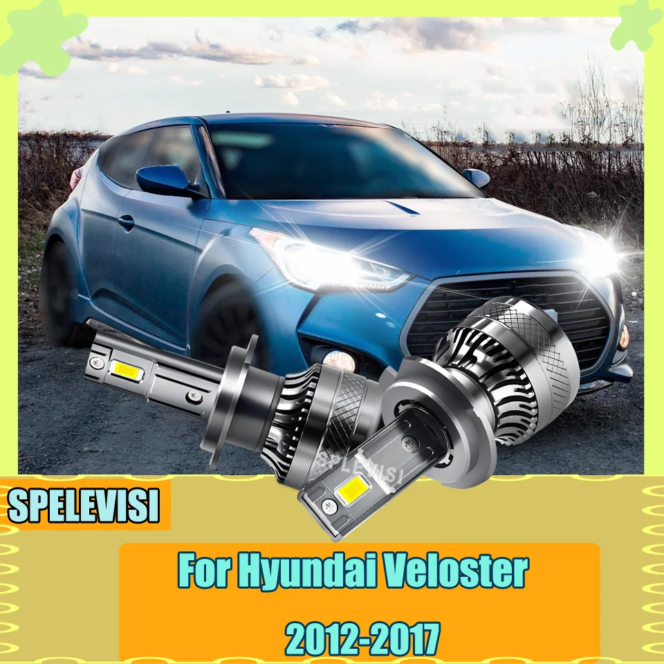 

477 Car Long-Lasting LED Headlights H7 Bulbs Energy-Efficient 6000K CSP Chips For Hyundai Veloster 2012 2013 2014 2015 2016 2017