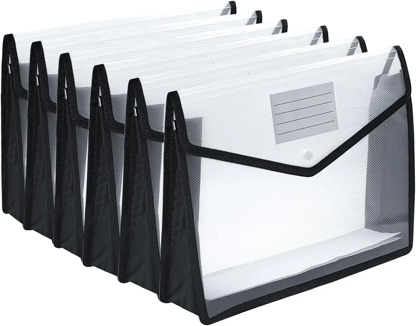 

Plastic Expanding File Folder with Snap Closure for Letter/A4 Documents, Waterproof 6-Pack