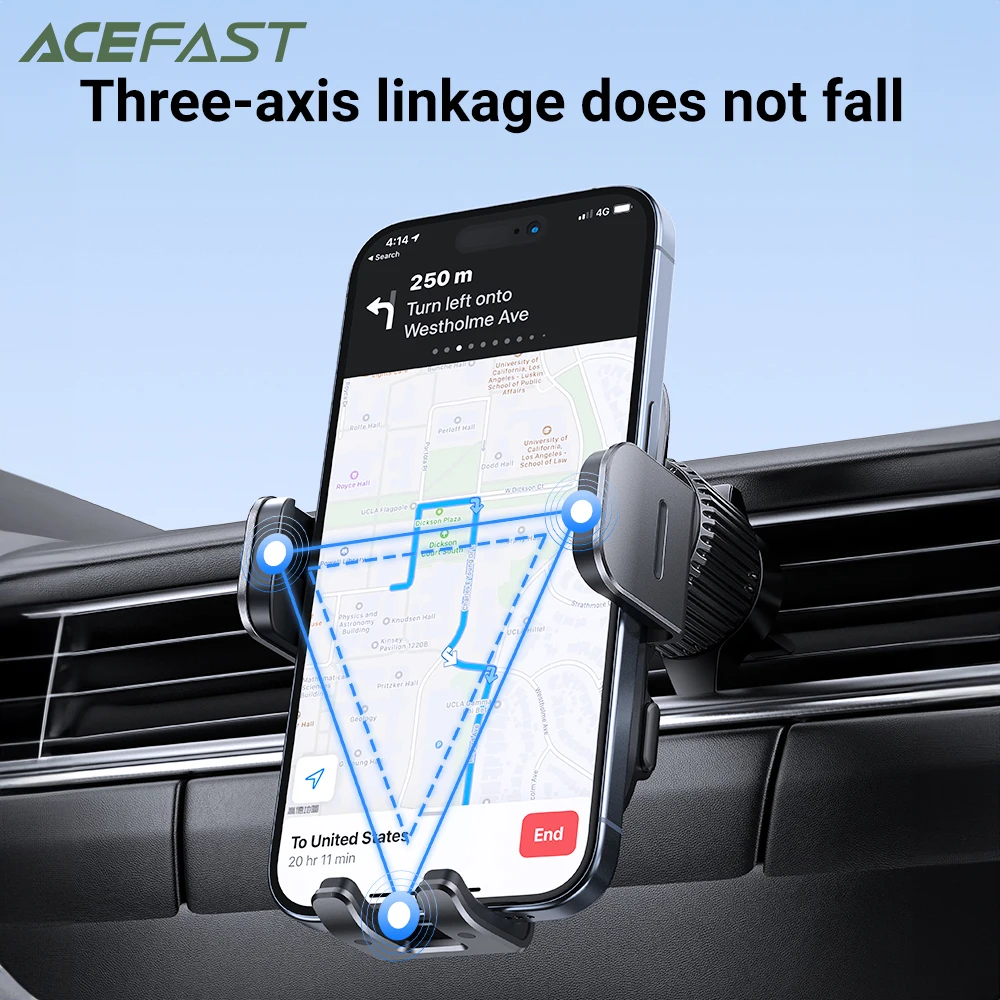 ACEFAST Automatic Sensing Wireless Charging Car Holder For iPhone 16/15 Pro Max 15W Fast Charging Air Vent Mount For Samsung S23