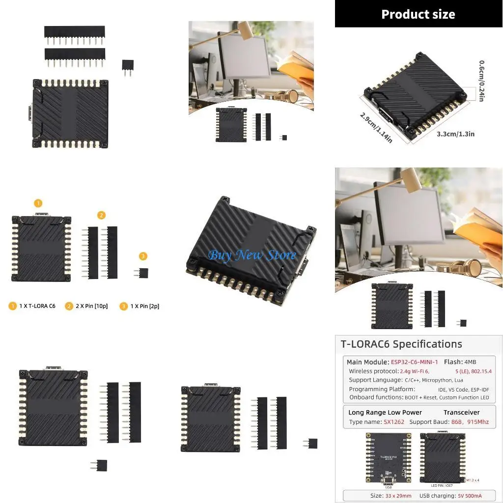

20CE T 2.4Ghz ESP32 MIN 1 WiFi6, BLE5 IoTs Development and SX1262