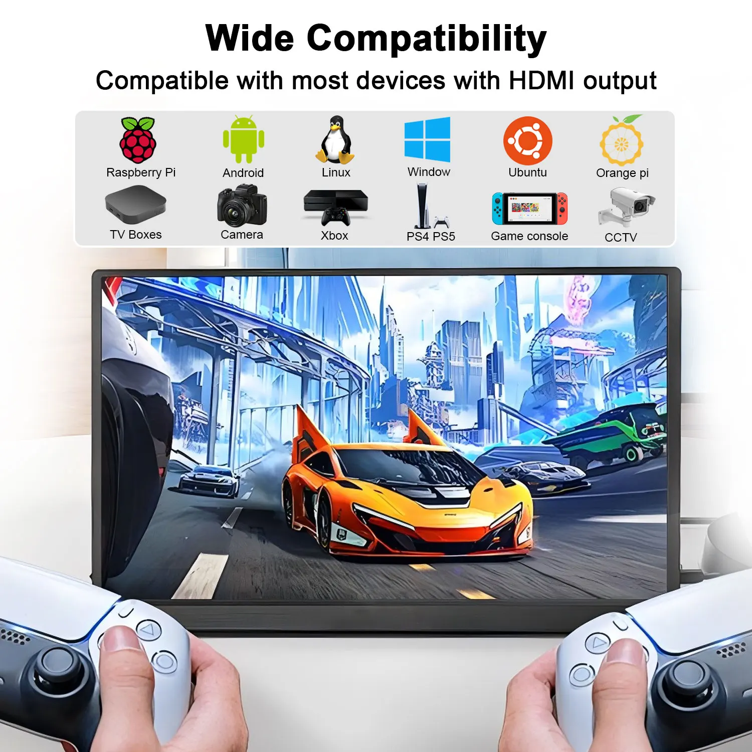 10.5 Inch Touchscreen Portable Monitor 2560×1600 2.5K OLED HFMI Display for Laptop PC PS Game Raspberry Pi 5 4 3+Linux Windows