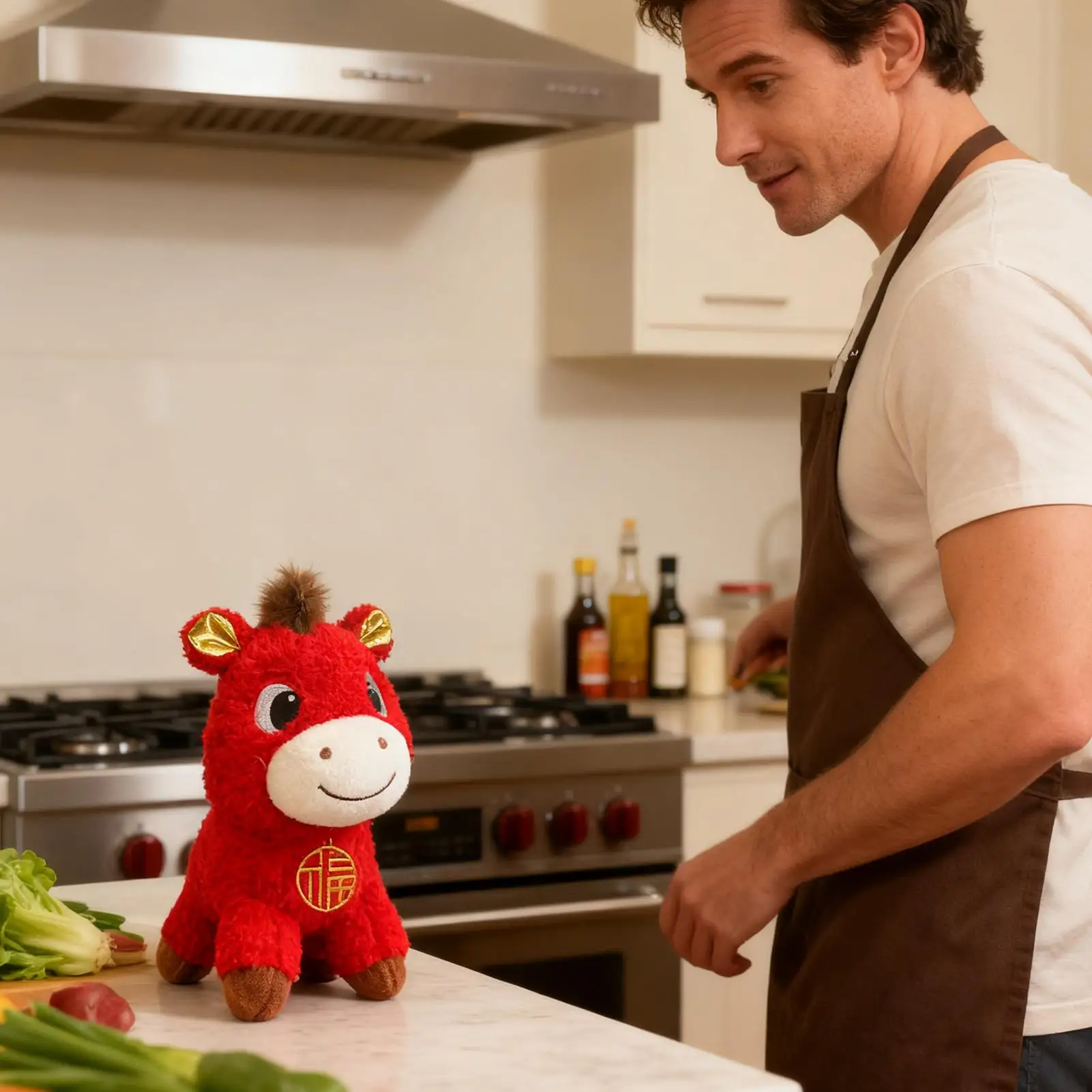 

Horse Stuffed Animal Red Lucky Chinese New Year Figure Year Of The Horse Plush Toy For Sofa Bedside Table Bed Nursery Couch Desk