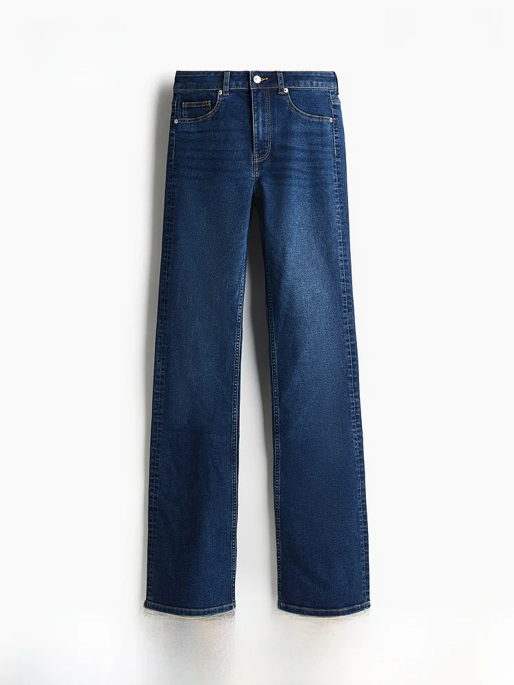 

High Waist Slim Fit Bell Bottom Jeans Women's Summer Slightly Tight H&M Denim Pants Casual Travel Daily Home Four Seasons