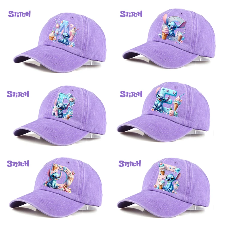 New Disney Lilo & Stitch Adult Baseball Cap Kawaii Anime Figures A-Z Letter Pattern Outdoor Hat Trendy Cool Caps Accessory Gifts