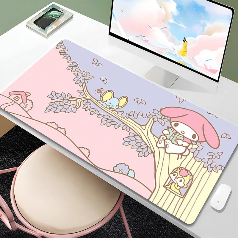 

Large Gaming Customized Mouse pad My Melody Office desk mat Game keyboard pad Desk Mats Sanrio Kawaii Mousepad Home Decor Girl