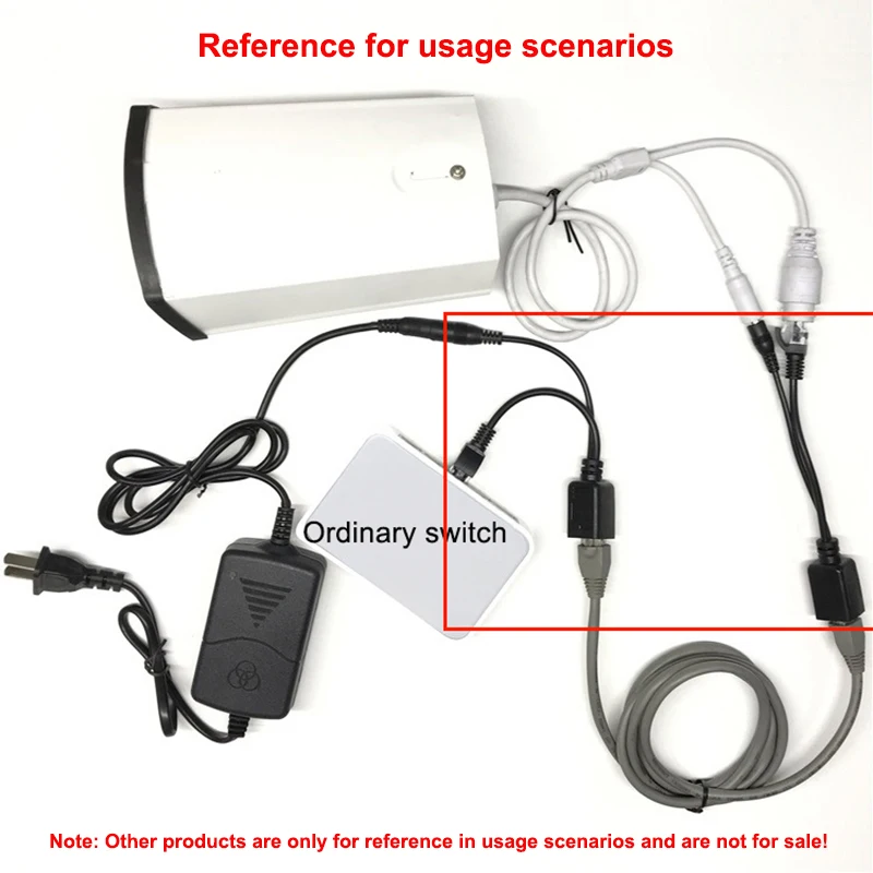 1pcs/1Pair POE Splitter RJ45  Cable Power Over Ethernet Adapter Injector Splitter DC 12V IP Camera