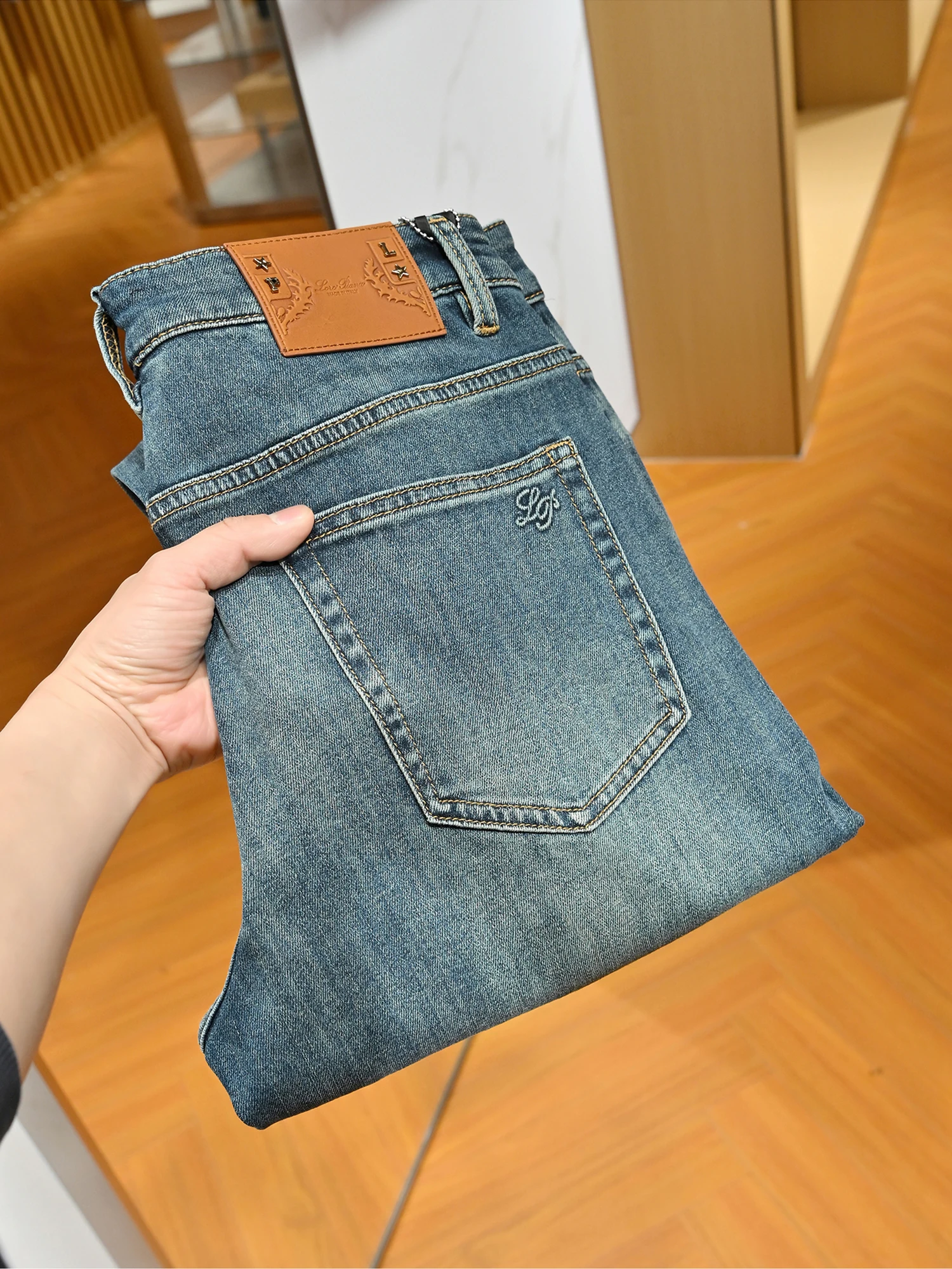 

Vintage Waed Slim Fit Men's Jeans High Elastici Cotton Spring Summer Thin Straight Leg Denim Pants Faionable Casual Wear
