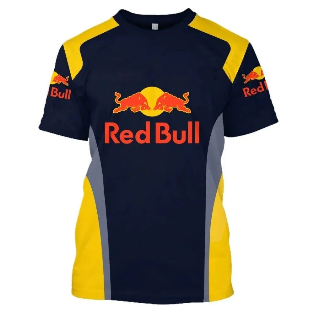 

Sommer Red Bull Herren Racing T-Shirt 3D-gedrucktes Red Bull Kurzarm Red Bull Kleidung Schnelltrocknendes Sport-Herren-T-Shirt