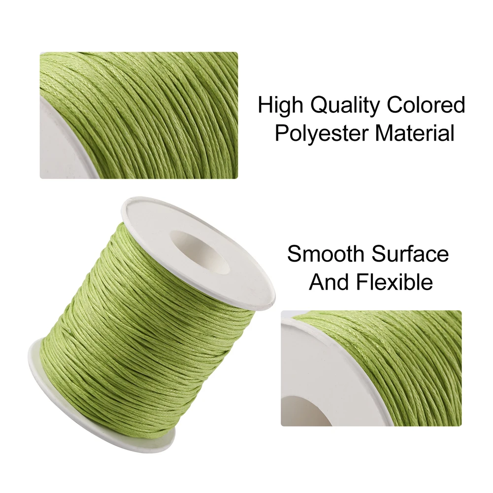 100Yard 1mm Waxed Cotton Cord Thread String Strap for Jewelry Making DIY Bracelet Necklace Jewelry Findings Accessories