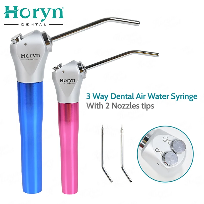 

1PCS Dental Triple Syringe Handpiece Air Water Spray with 2 Nozzles Tips Tubes For Air Triple Syringe Dentistry Material