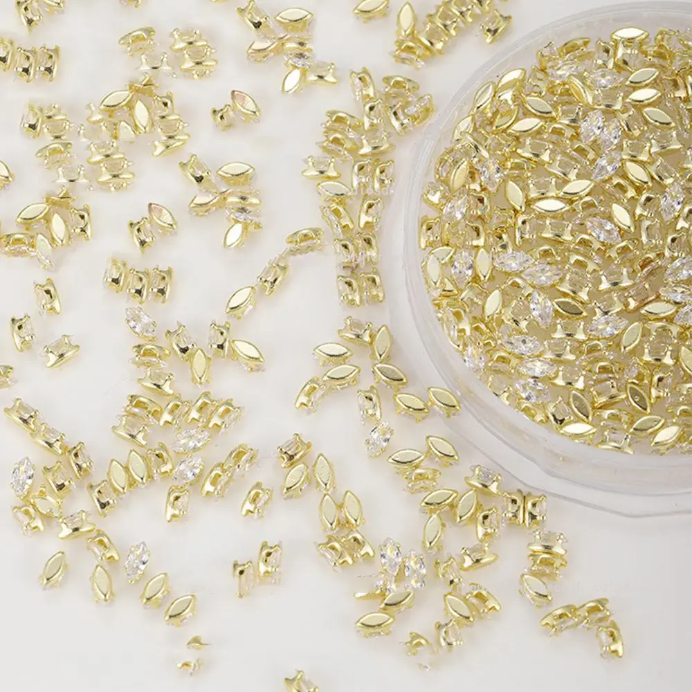 Accessoires pour ongles carrés en Zircon, ornements pour Nail Art, ensemble de bijoux pour ongles, strass en cristal, diamant, décoration pour ongles