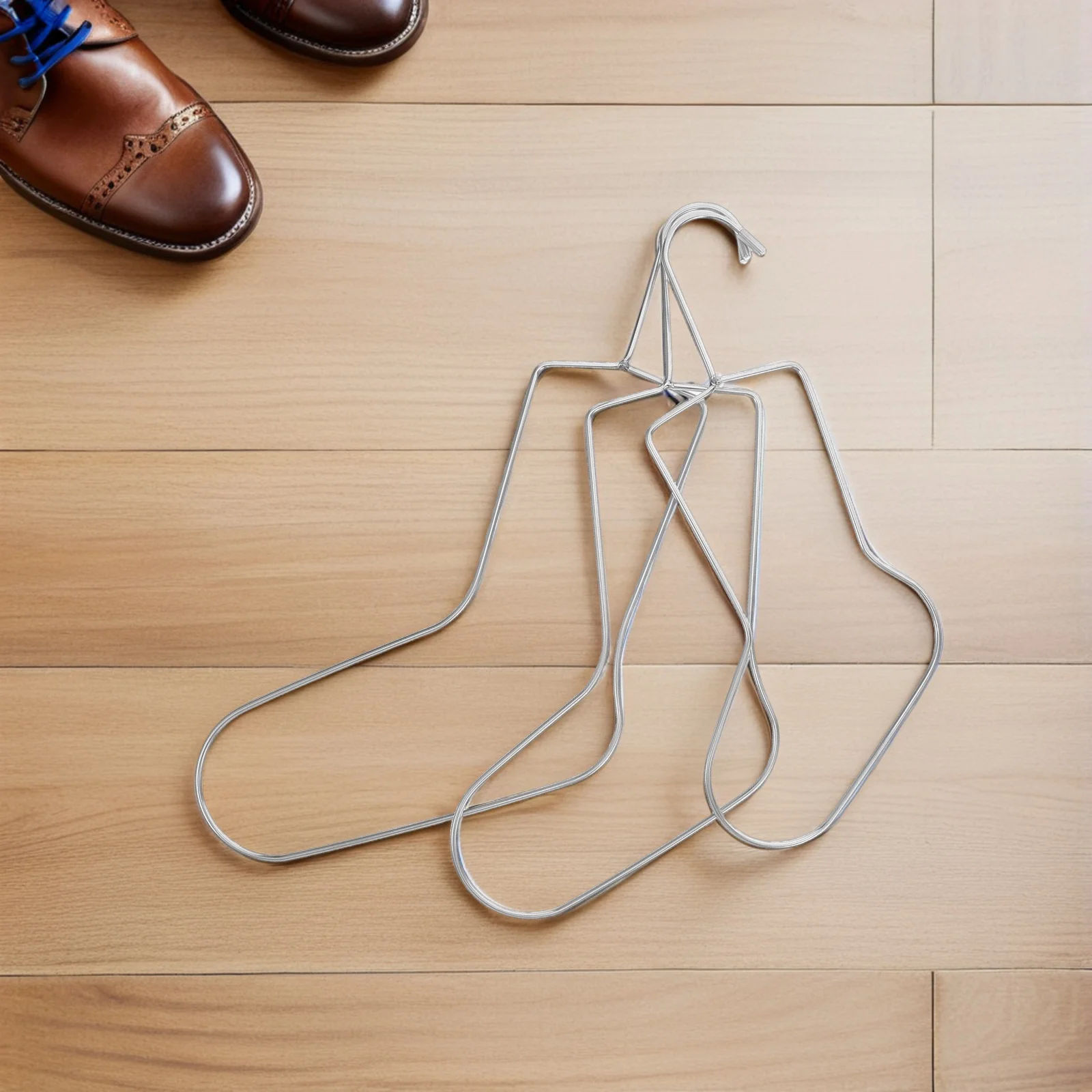 

3Pcs Stainless Steel Sock Holder Display Multiple Hooks Material Space Saving Design Laundry Drying Silver