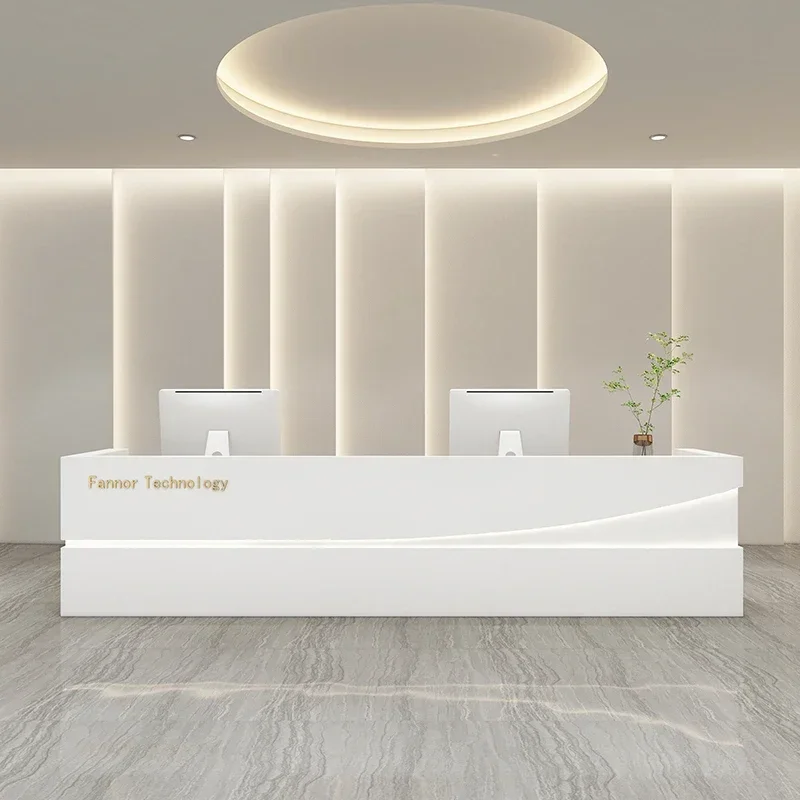 European Reception Tables Help Desk Minimalist Furniture Counter Table Aesthetic Hairdressing Minimalist Bureau Salon Furniture