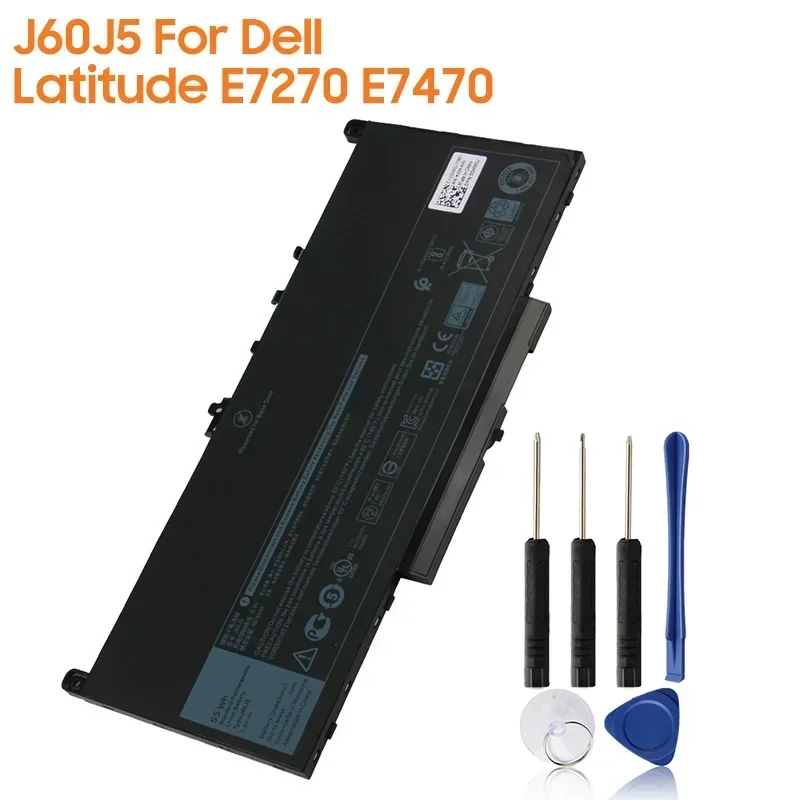 Replacement Battery J60J5 For Dell Latitude E7270 E7470 0MC34Y 451-BBSX R1V85 MC34Y Rechargeable Batteries 6874mAh High Capacity