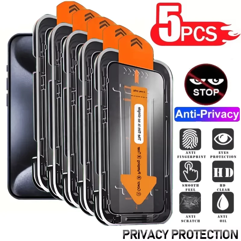 

Easy Installation Privacy Screen Protector For iPhone 17 Pro Max 16 16e 15 14 13 12 11 XR X XS 16e Air Oleophobic Coating Glass