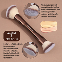 MAANGE Double Ended Contour Brush Soft Dense Bristles Foundation Powder Blush Makeup Brush Cosmetic Beauty Tools Facial Brush