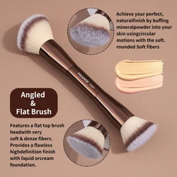 MAANGE Double Ended Contour Brush Soft Dense Bristles Foundation Powder Blush Makeup Brush Cosmetic Beauty Tools Facial Brush