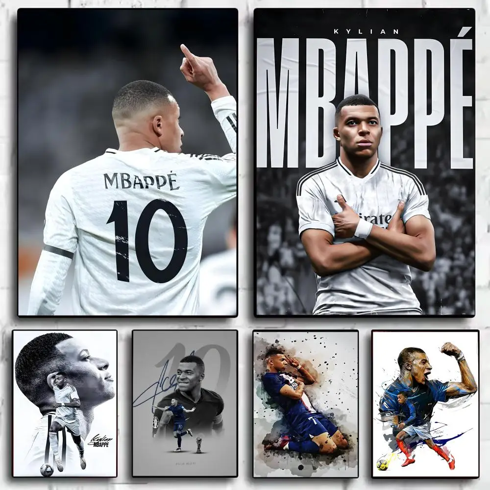 Football Start M-Mbappe Poster Perfect Sticker Self Adhesive Art Designed for Home Dining Office Spaces