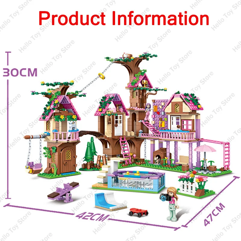 2025 Friendship House Bricks Summer Treehouse Villa Building Blocks Girl Princess Castle Figures Birthday Gifts Toys For Kids