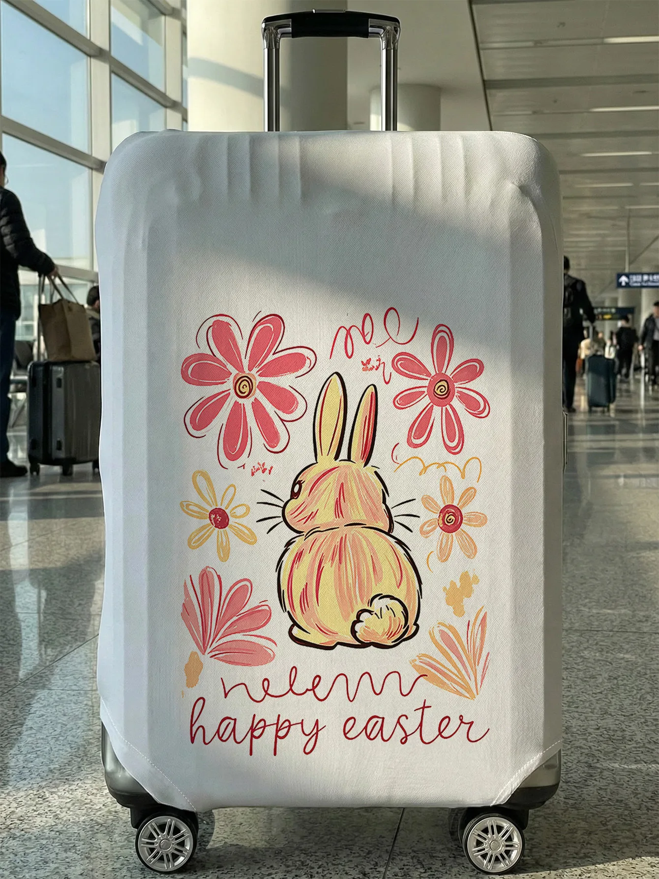 

Защитный чехол для багажа с изображением пасхального кролика, подходит для чемоданов 18-32 дюймов, чехлы для ручек чемоданов, аксессуары для путешествий.
