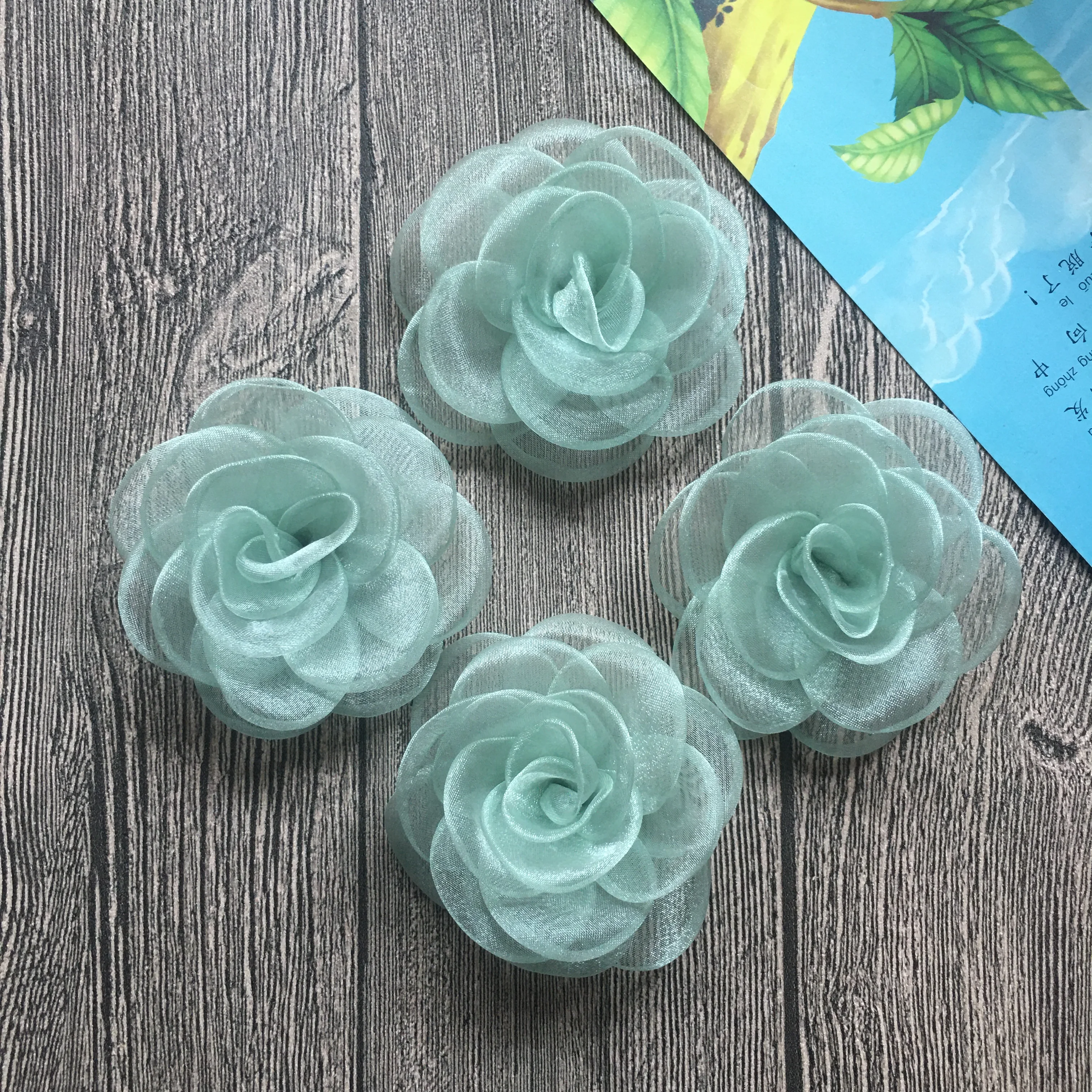 Burned Flower For Diy Accessories Flat Back 3.1Inch Rose Flower Accessories For Wedding Hats Shoes Brooches Home Decoration