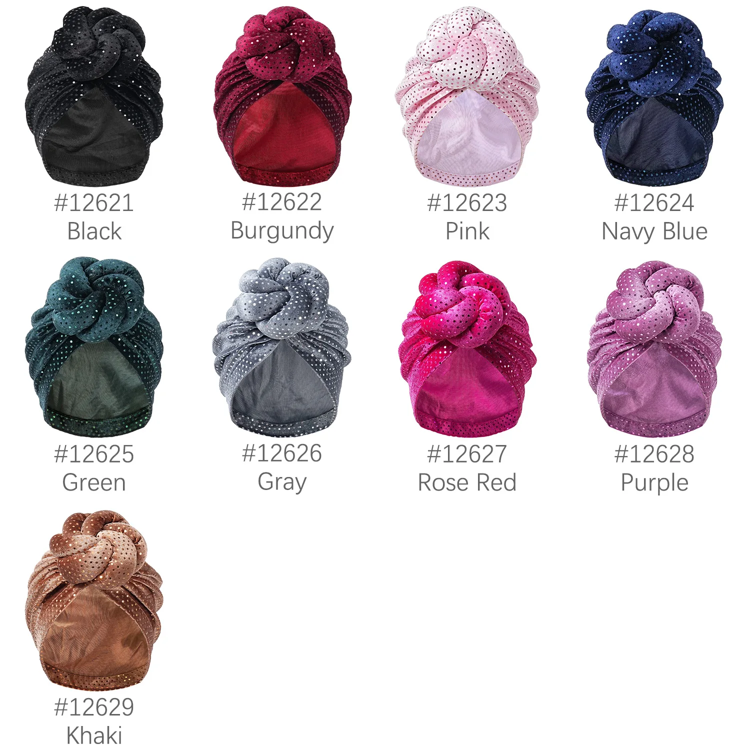 Mütze für Damen, Turban, gefalteter Bud-Exquisite-Kopftuch, lässig, bequem, modisch, vielseitig, warm, Kreuzmütze, Rand, Falten, Spitze – Detail 1