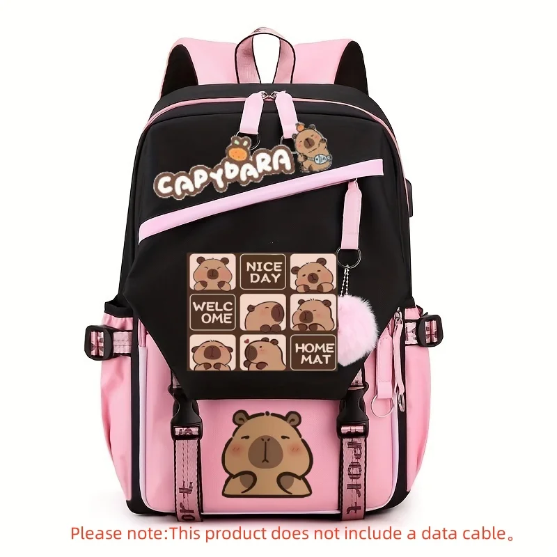 Capybara Backpack with 1 Main Compartment for Girls Boys Laptop Backpack Zipper School Bag Rucksack Gifts for Capybara Lovers