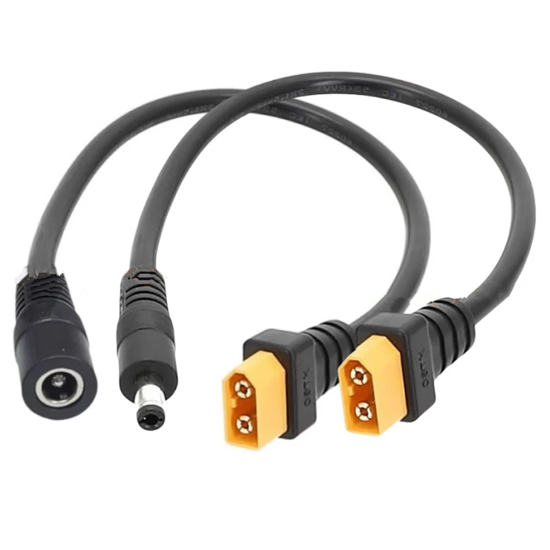 High Quality 1.5 square XT60 to DC5.5*2.1 / DC 5.5*2.5 Extension Cable  Remote controlled aircraft Power Connection Wire