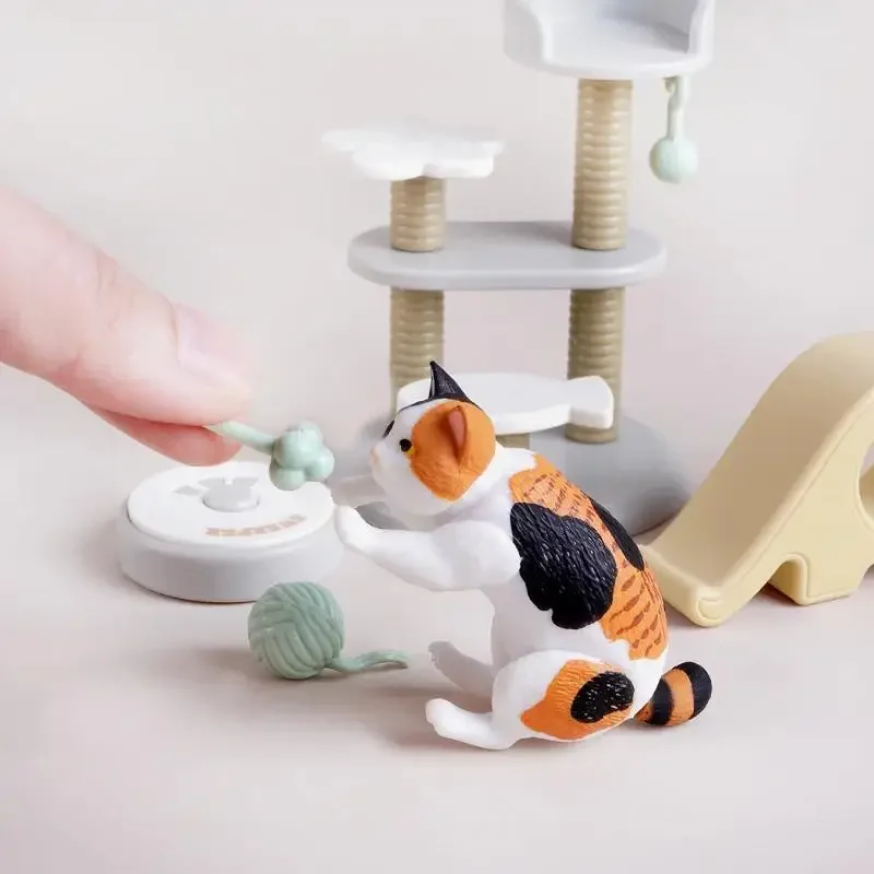 1 Set Dollhouse Miniature Cat Trees Scratcher Model Accessories For Doll House Decor Kids Pretend Play Toys Gift