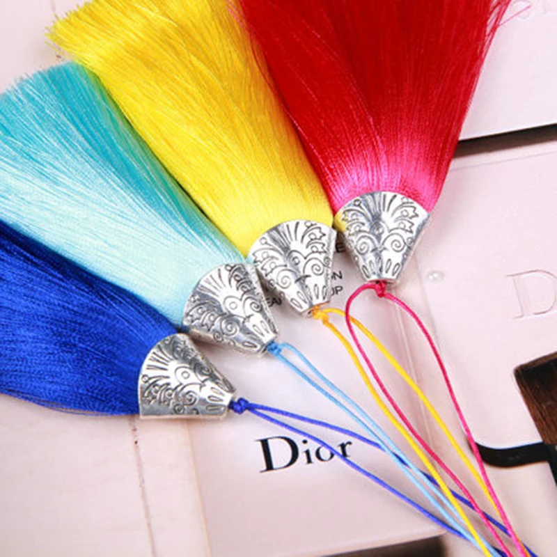 2Pc 8cm Silk Tassel Fringe Pendant Tassel Trim Brush Curtain Decor for Keychain Earring Findings DIY Craft Supplies Jewelry