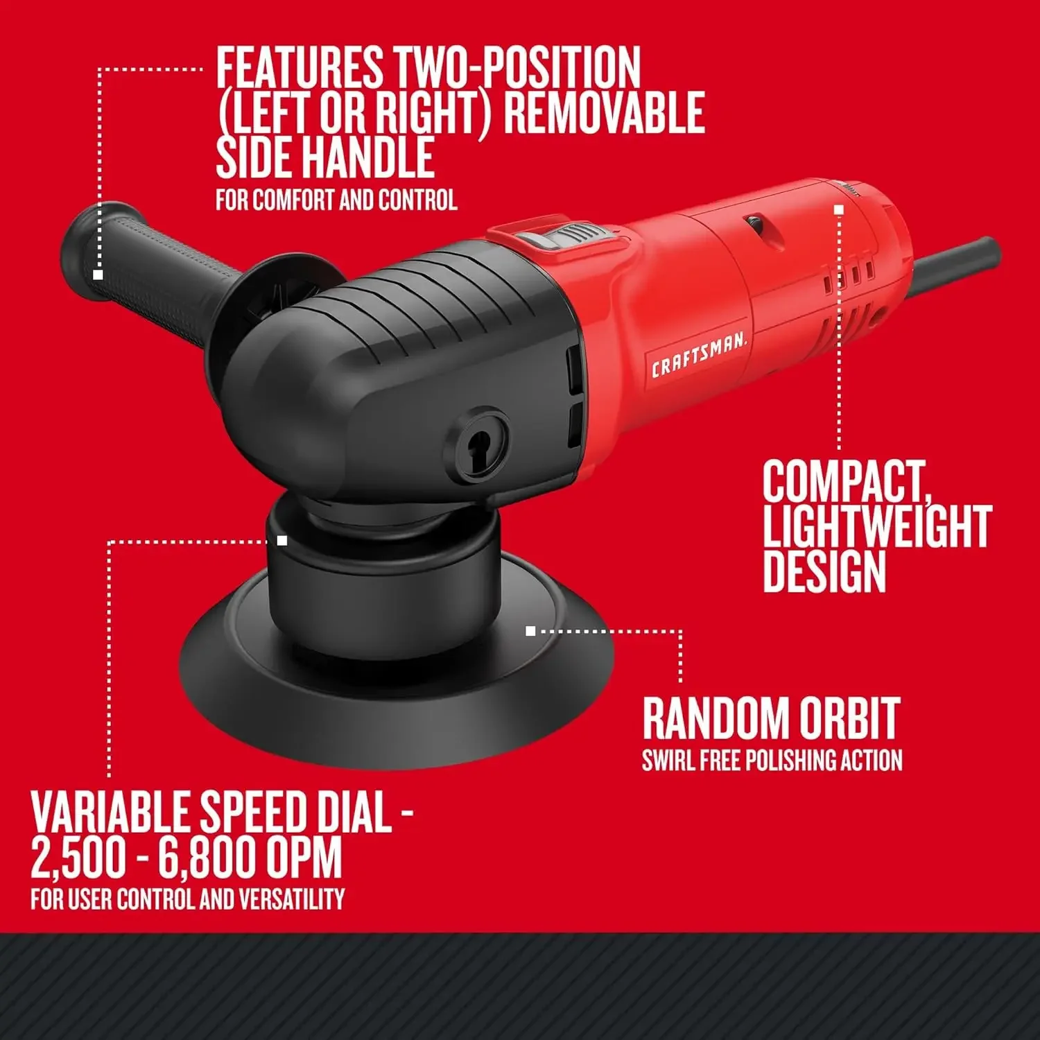 Polisher, Variable-Speed, Random Orbit, 6-Inch (CMEE145)