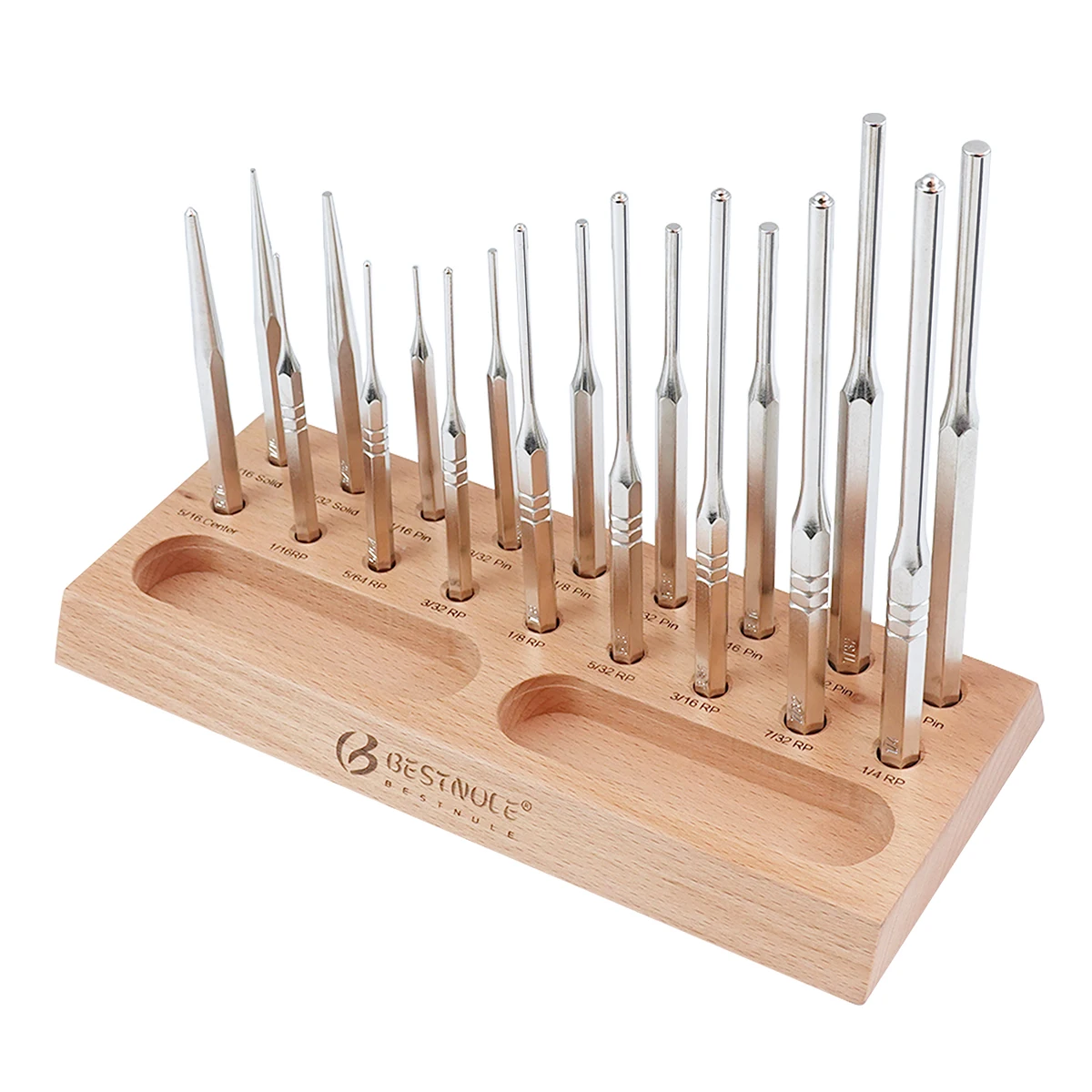 

BESTNULE Gunsmithing Punch Set, Gunsmithing Tools, Roll Pin Punch Set, Punch Tools, with Walnut Block